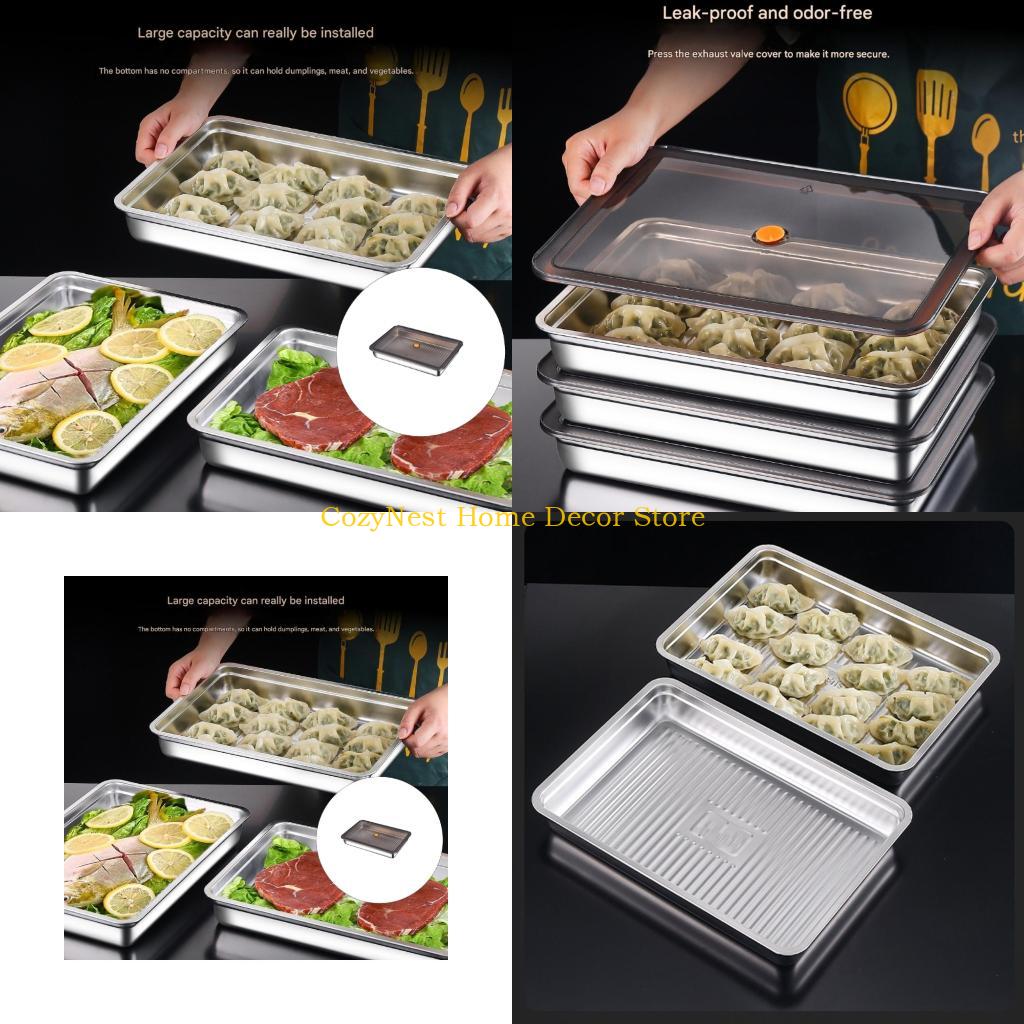 Kitchen Baking Storage Containers - ภาชนะถาดครัวอเนกประสงค์สแตนเลส 92MF สำหรับการจัดเก็บอาหารการอบและเสิร์ฟ