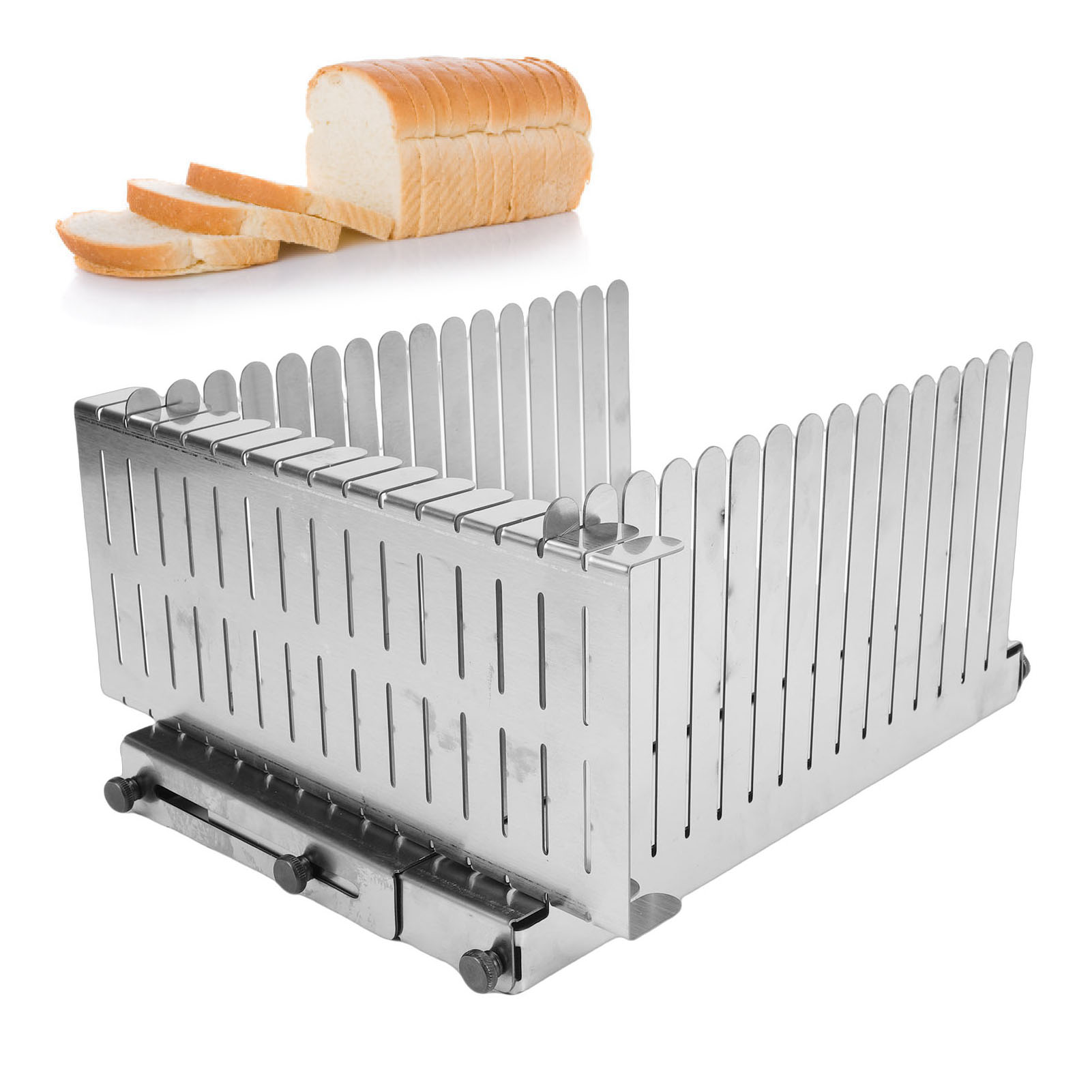 Commercial Kitchen For Baking - เครื่องมือช่วยหั่นขนมปัง สแตนเลส สำหรับหั่นขนมปังโฮมเมด ขนมปังปิ้ง เค้ก เบเกิล
