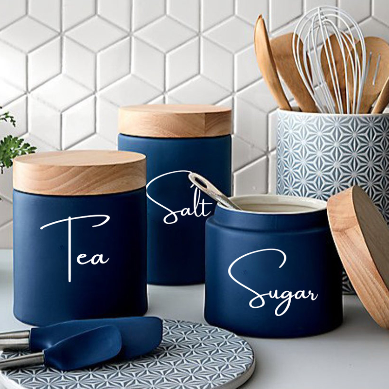 Kitchen.Baking Labels - ไม่มีขวด 8 ชิ้นห้องครัวองค์กรกระป๋อง Jar ป้ายสติกเกอร์รูปลอกชากาแฟน้ําตาลเบเกอรี่เกลือไวนิล Decal