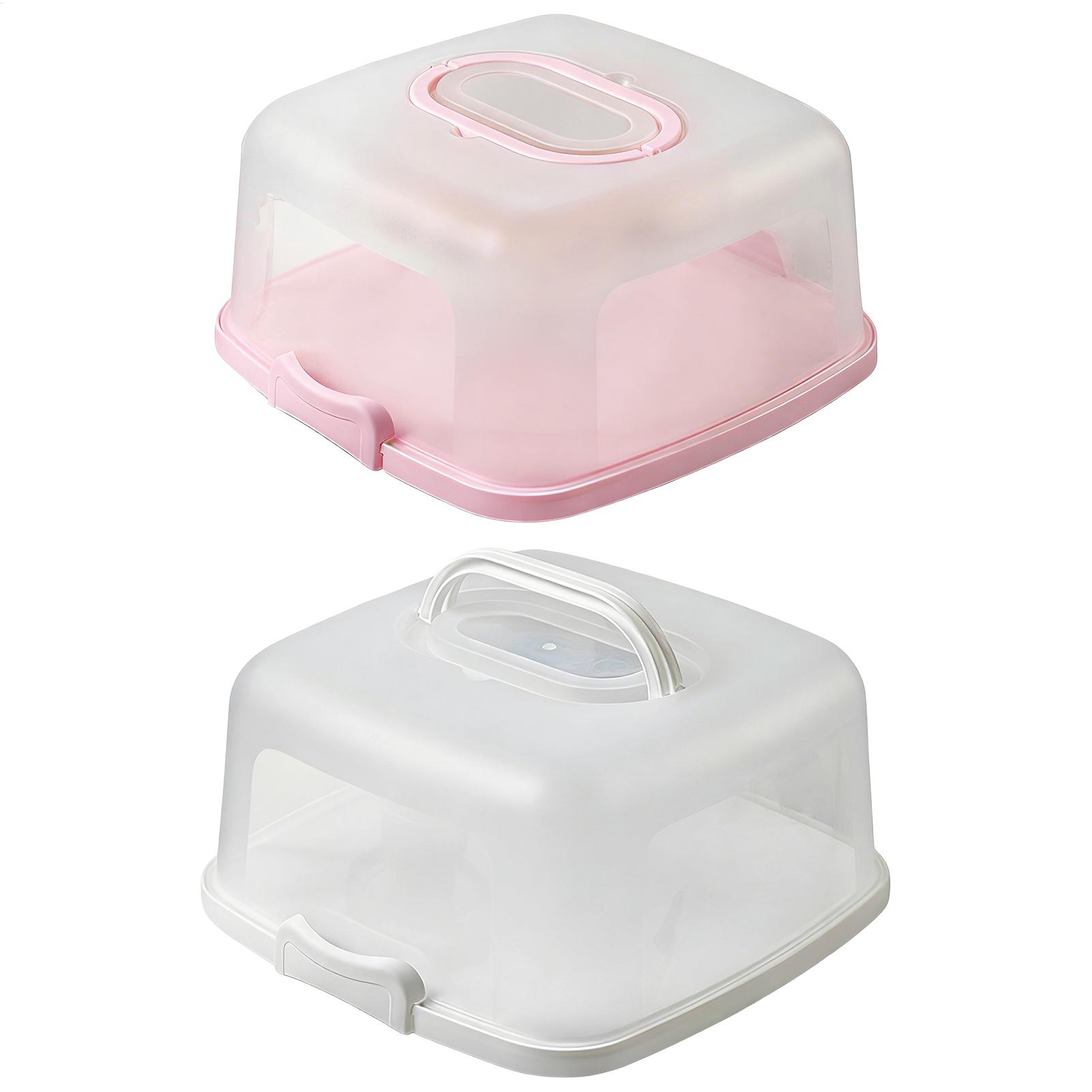 Kitchen Baking Storage Containers - กล่องใส่เค้กแบบพกพาขนาด 10 นิ้ว พร้อมหูหิ้ว กล่องเก็บอาหารแบบใช้ซ้ำได้ สำหรับใส่พาย