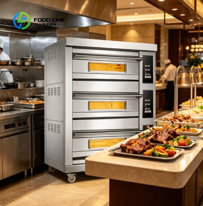 Commercial Kitchen Baking Oven - เตาอบเชิงพาณิชย์ สเตนเลสสตีล เตาอบไฟฟ้า สำหรับเบเกอรี่ พิซซ่า ขนมปัง