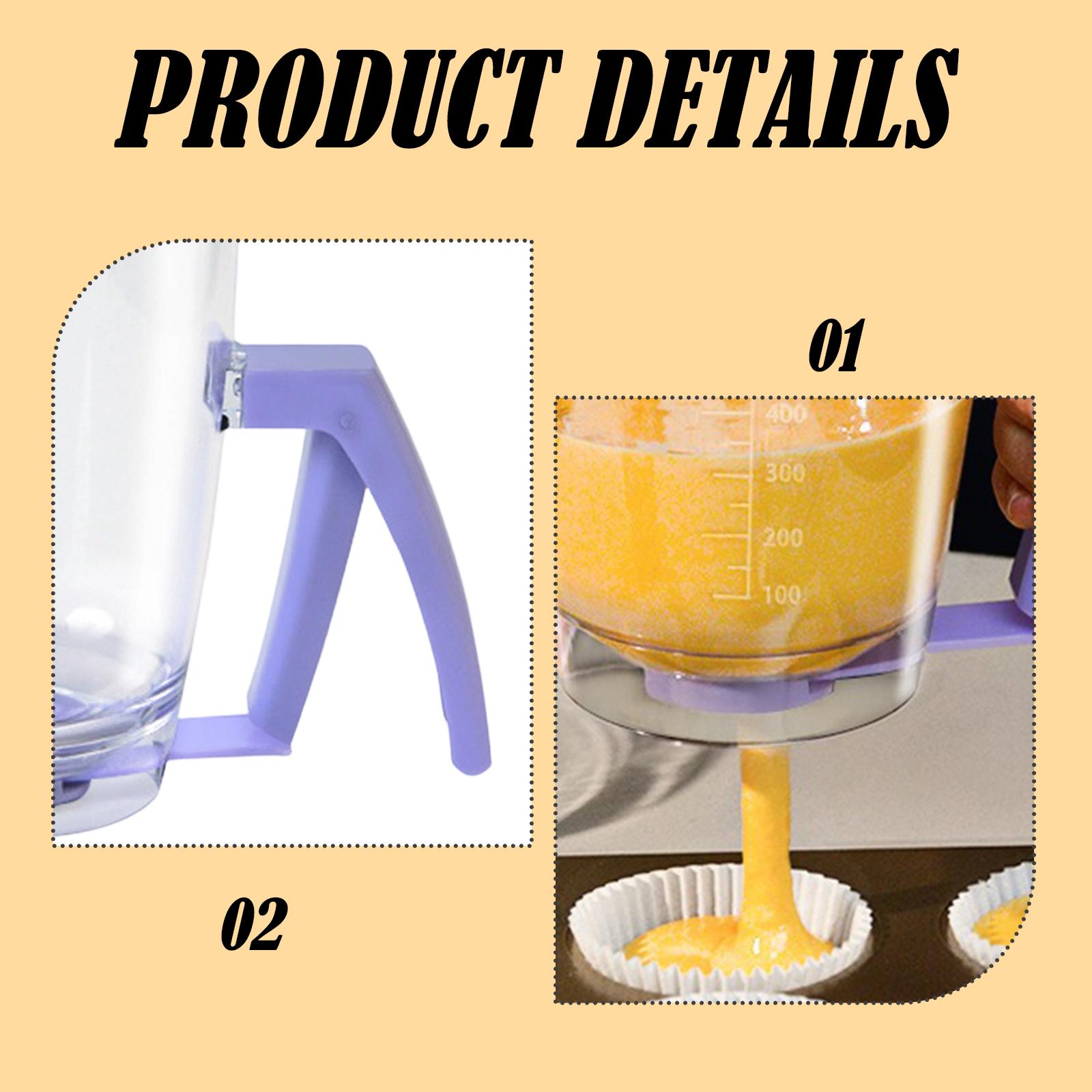 Kitchen.Baking Labels - เครื่องจ่ายแป้งแพนเค้กแบบเทง่ายพร้อมฉลากวัดปริมาณ อุปกรณ์ทำขนม เหยือกใส่แป้ง อุปกรณ์ครัวสำหรับคัพเค้ก เค้ก วาฟเฟิล