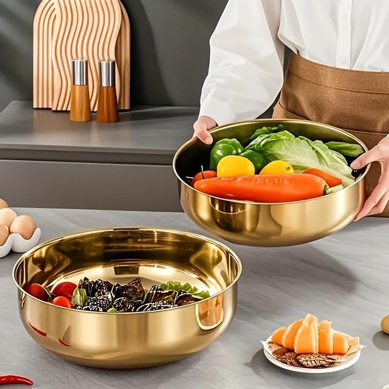 Commercial Kitchen For Baking - ชามผสมสแตนเลสแบบใหม่พร้อมฝาปิด ทนทาน ป้องกันสนิม สำหรับทำขนม พาสต้า และสลัด