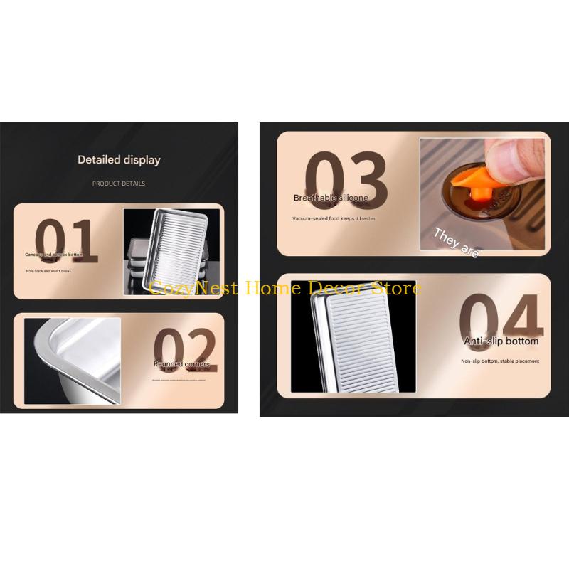 ภาชนะถาดครัวอเนกประสงค์สแตนเลส - Kitchen Baking Storage Containers บทวิจารณ์และราคา
