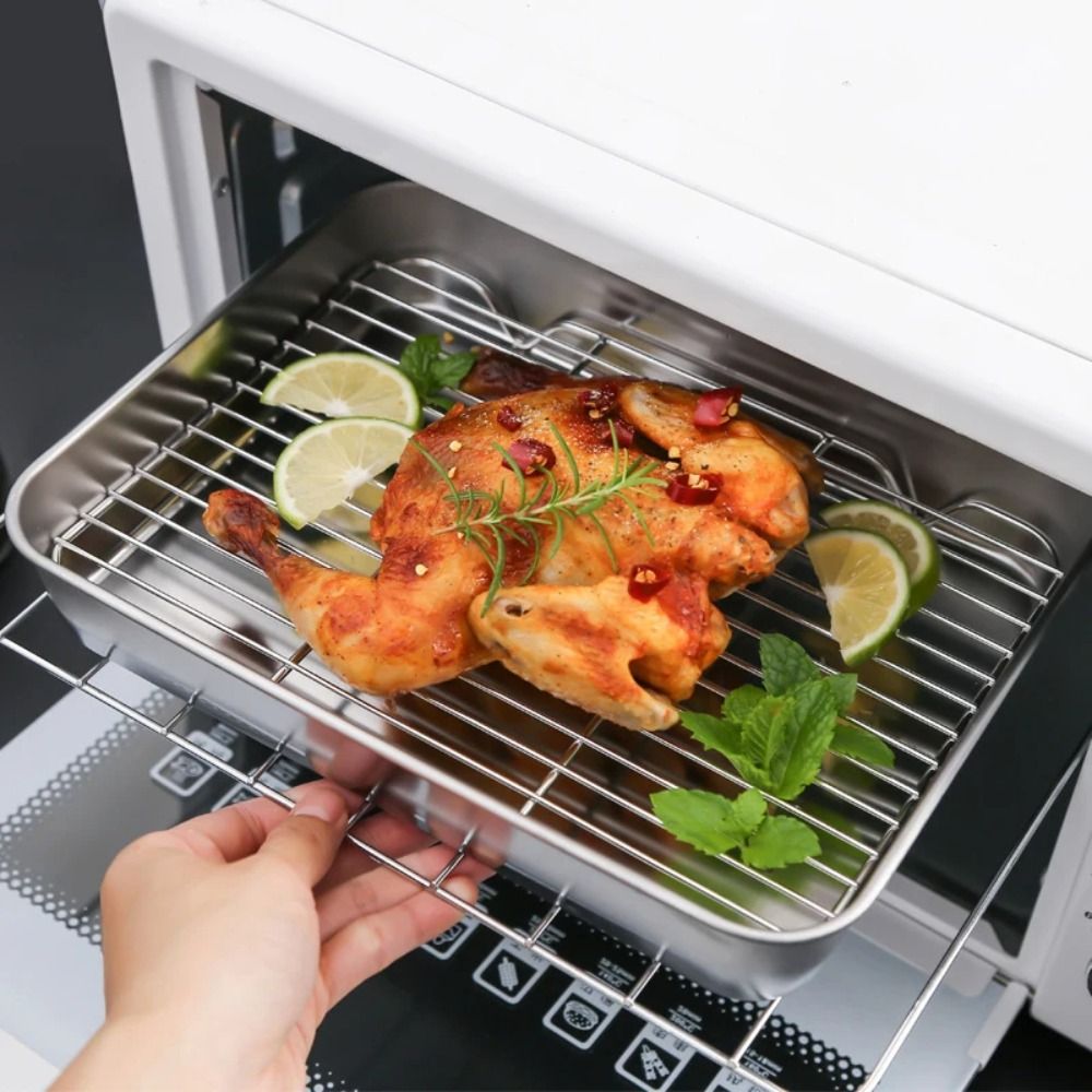 ถาดอบสแตนเลสแบบพกพา ไม่ติดกระท - Kitchen Oven Baking Pans บทวิจารณ์และราคา