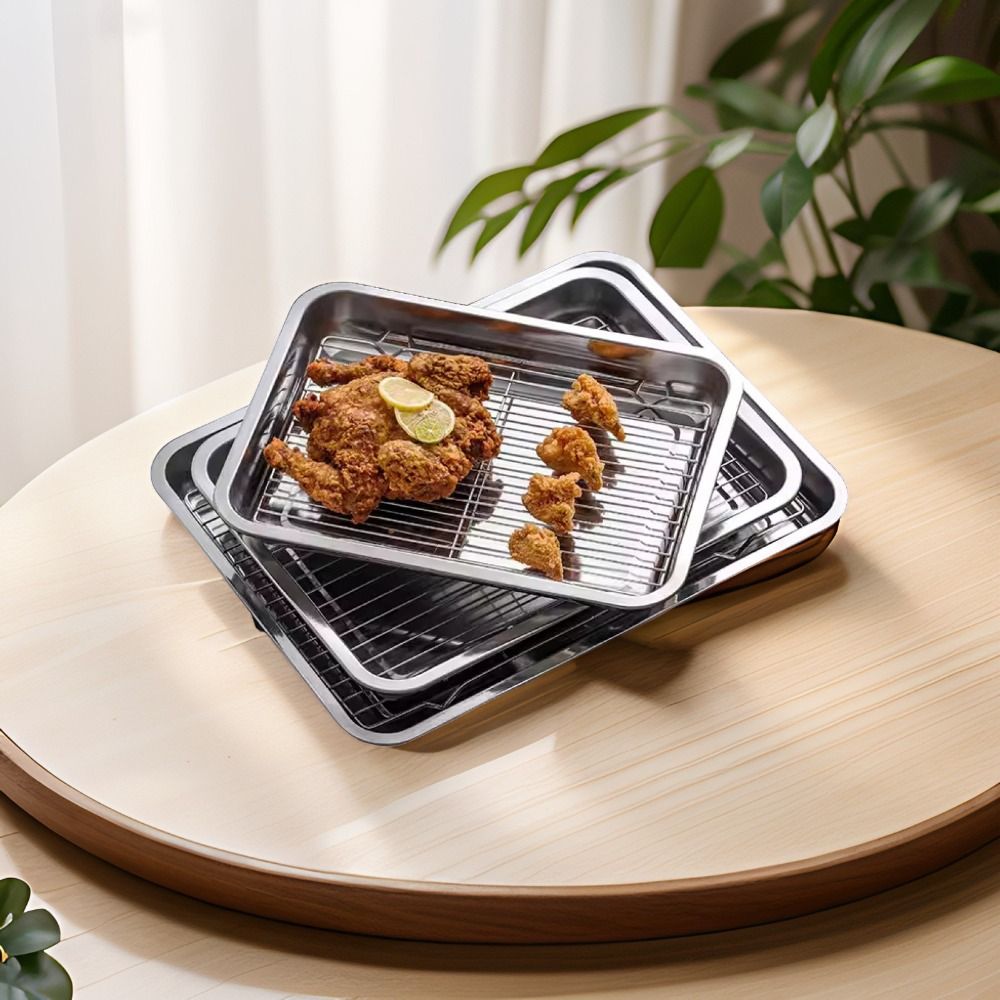 ถาดอบสแตนเลสแบบพกพา ไม่ติดกระท - Kitchen Oven Baking Pans บทวิจารณ์และราคา