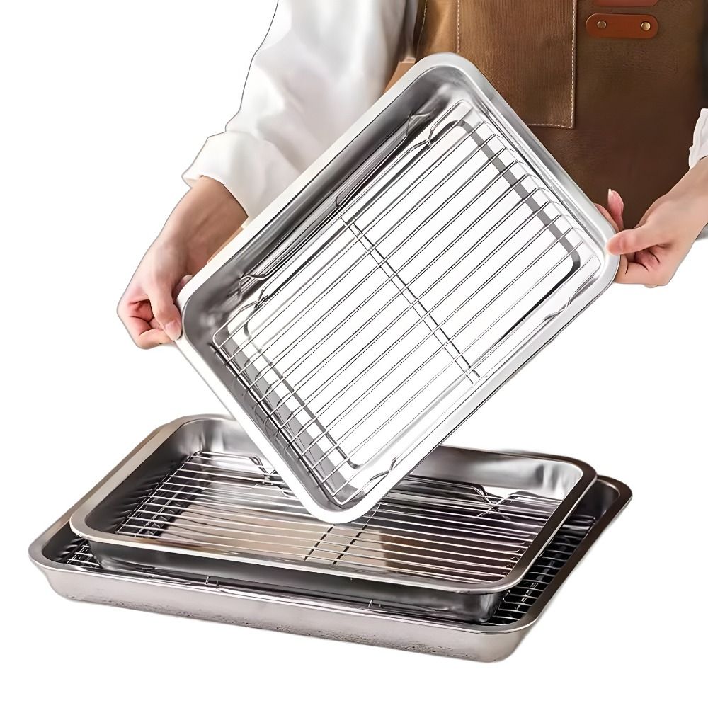 ถาดอบสี่เหลี่ยมสแตนเลสแบบพกพาเ - Kitchen Oven Baking Pans บทวิจารณ์และราคา
