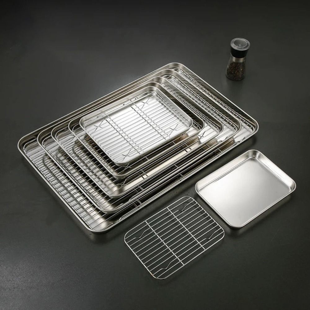 ถาดอบสี่เหลี่ยมสแตนเลสแบบพกพาเ - Kitchen Oven Baking Pans บทวิจารณ์และราคา