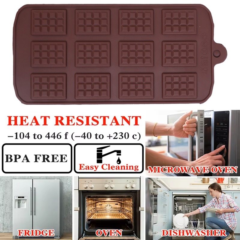 แม่พิมพ์ช็อกโกแลตซิลิโคน 12 แม - Kitchen Baking Molds บทวิจารณ์และราคา
