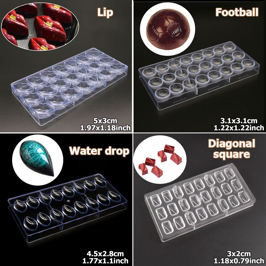 24 รูปแบบพลาสติกแม่พิมพ์ช็อกโก - Kitchen Baking Molds บทวิจารณ์และราคา