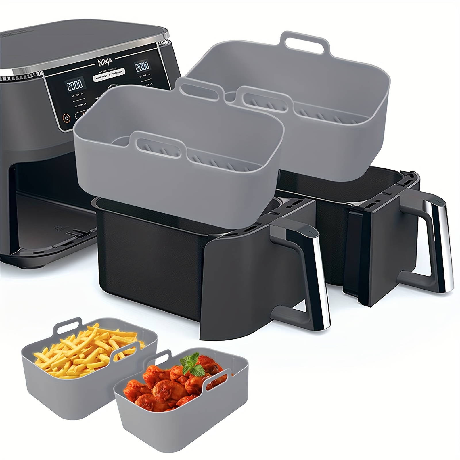 1/2Pcs Air FryerซิลิโคนถาดReus - Kitchen Oven Baking Pans บทวิจารณ์และราคา