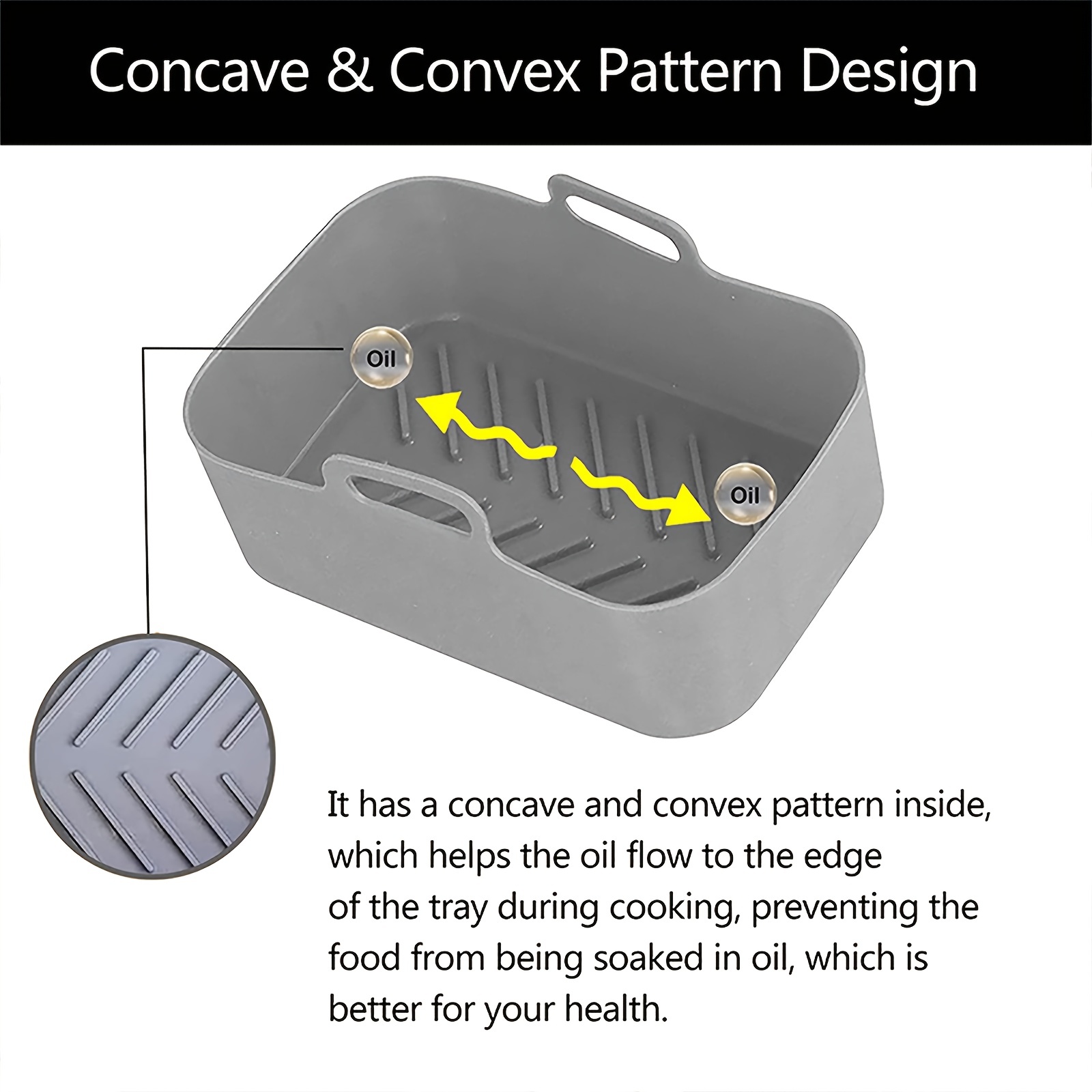 1/2Pcs Air FryerซิลิโคนถาดReus - Kitchen Oven Baking Pans บทวิจารณ์และราคา