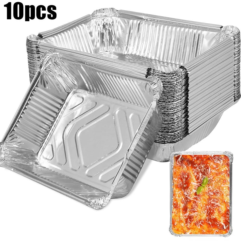 10PCS อลูมิเนียมฟอยล์ทิ้งภาชนะ - Kitchen Oven Baking Pans บทวิจารณ์และราคา