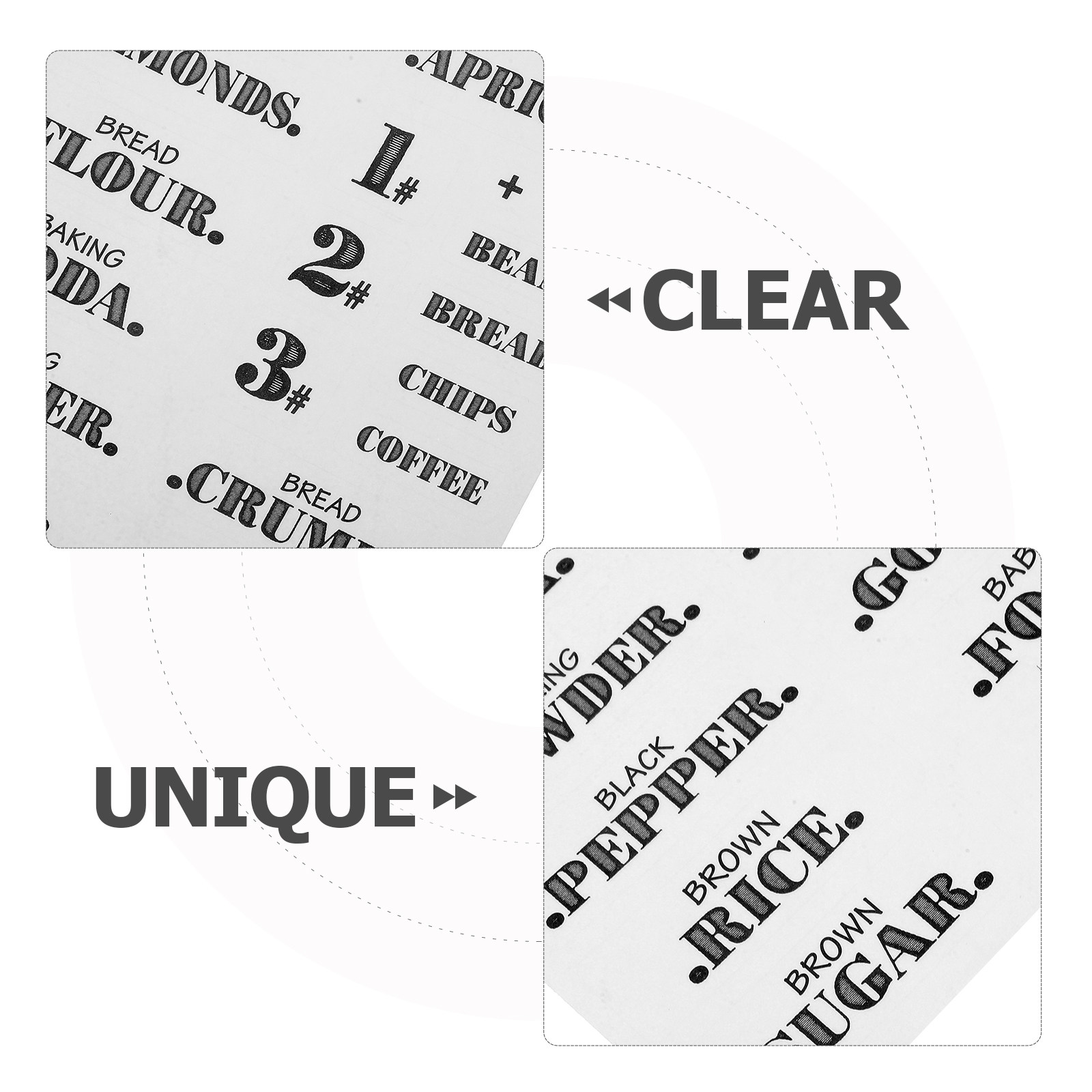 สติกเกอร์ใสกันน้ำสำหรับติดฉลาก - Kitchen.Baking Labels บทวิจารณ์และราคา