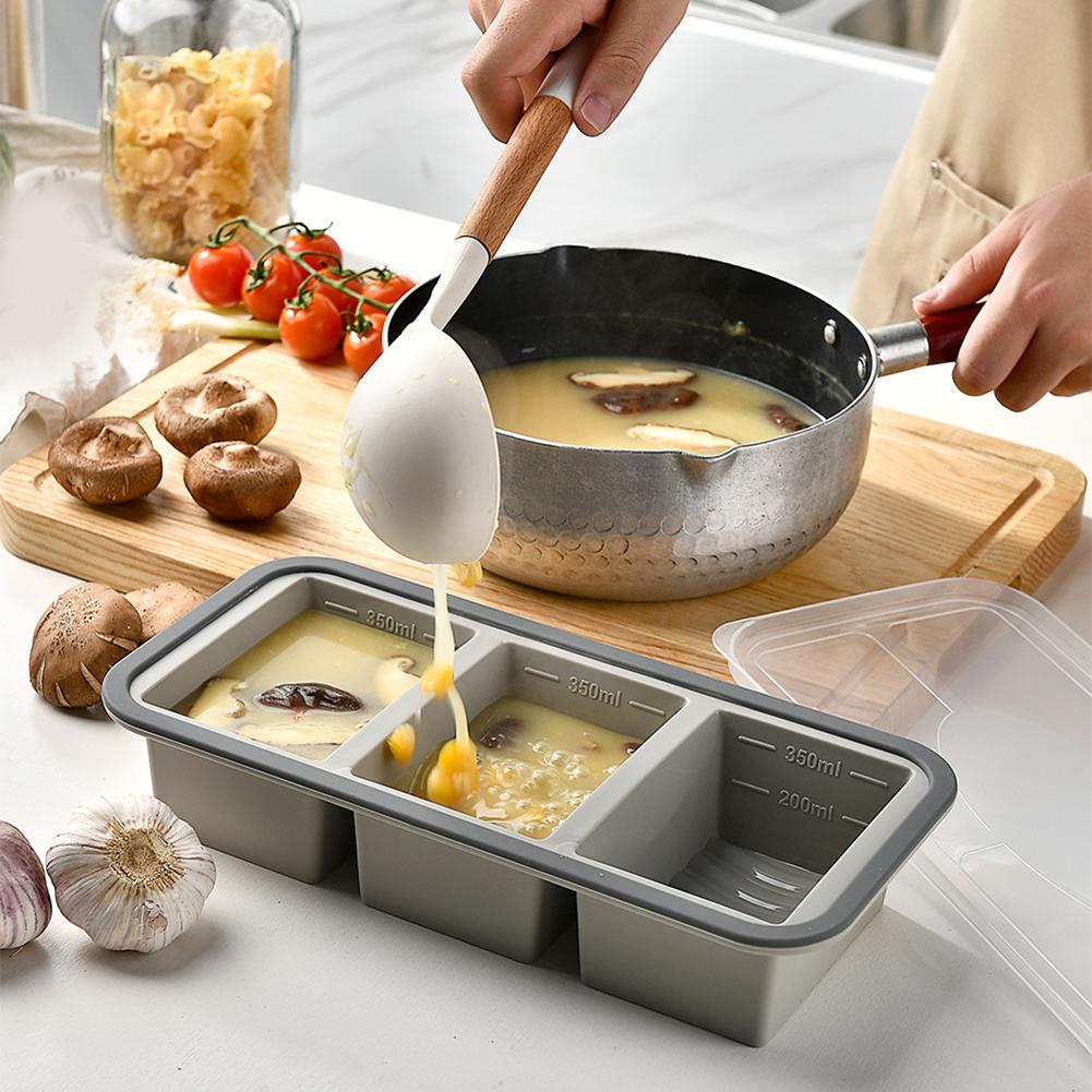 ถาดน้ำแข็งซิลิโคนขนาดใหญ่พร้อม - Kitchen Baking Storage Containers บทวิจารณ์และราคา