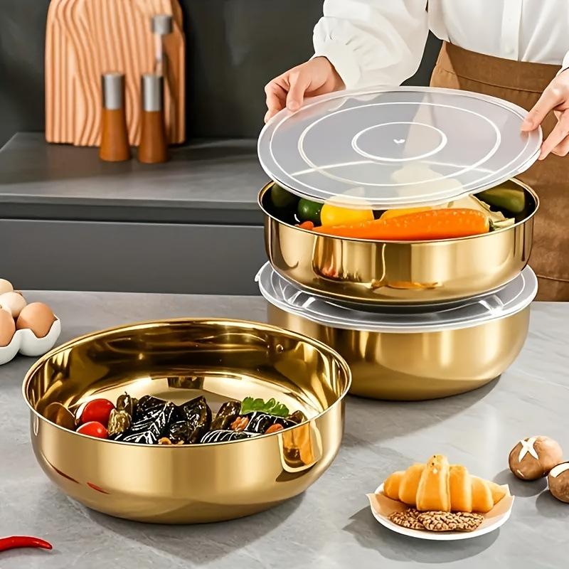 ชามผสมสแตนเลสแบบใหม่พร้อมฝาปิด - Commercial Kitchen For Baking บทวิจารณ์และราคา