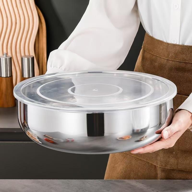 ชามผสมสแตนเลสแบบใหม่พร้อมฝาปิด - Commercial Kitchen For Baking บทวิจารณ์และราคา