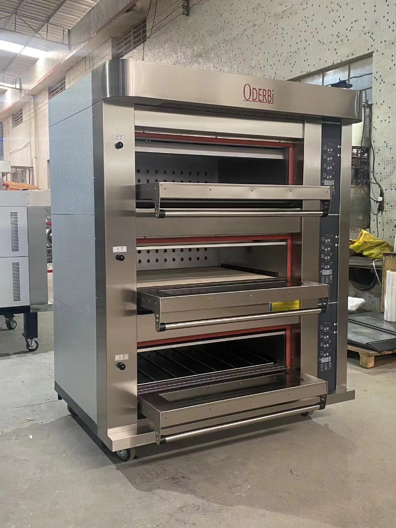 เตาอบแก๊สแบบกำหนดเอง 3 ชั้น 6  - Commercial Kitchen Baking Oven บทวิจารณ์และราคา